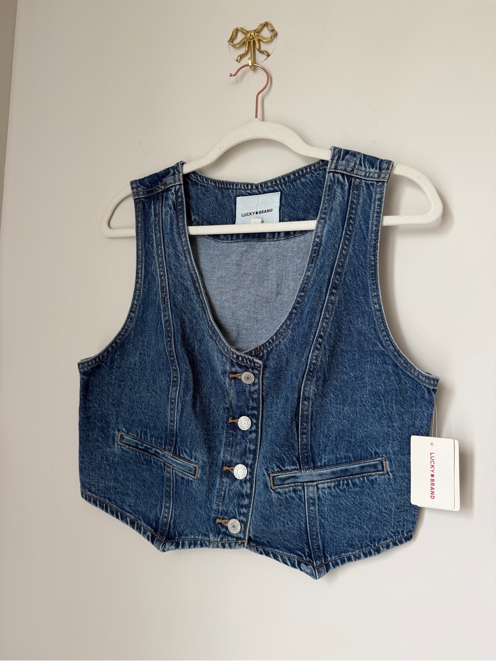 Blue Denim button up Vest top